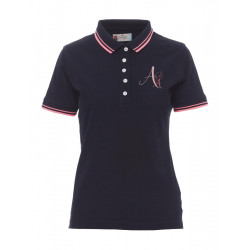 Polo Femme Bleu Marine Bords Fushia par Audrey Alexandre