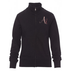 Sweat femme fermeture a zip intégral noir par Audrey Alexandre